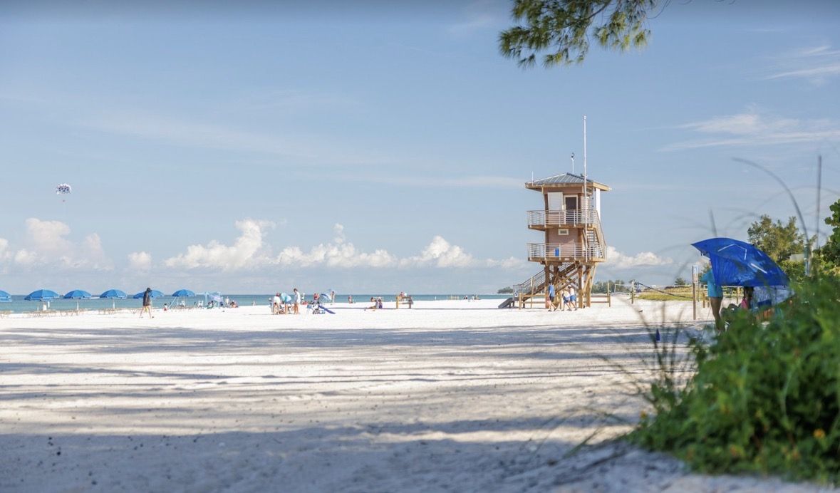 A beach day on Anna Maria Island, Lifeguarded public beaches