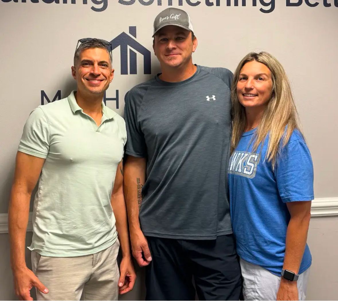 Robert with buyers at the builder sales office
